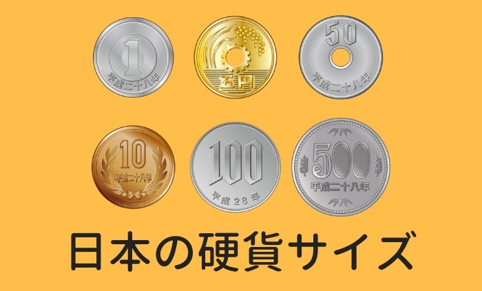 日本の硬貨6種類のサイズ規格と実測値